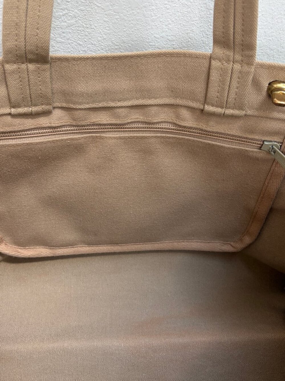 Vintage BONNIE CASHIN Tote for D Klein, tan + brown canvas, very rare, 1977, GVC - Picture 10 of 16